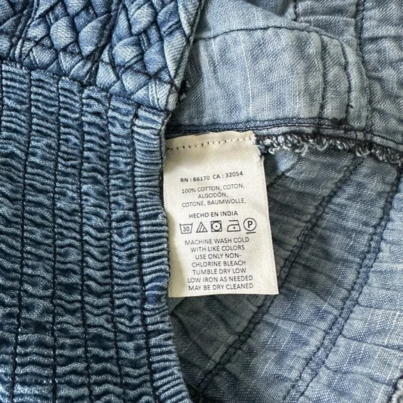 Maeve by Anthropologie Braided Cropped Denim Halter Top SZ2 - Picture 4 of 5